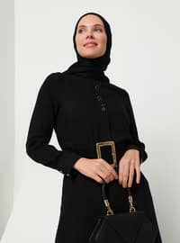 Viscose Tunic With Button Detail Black