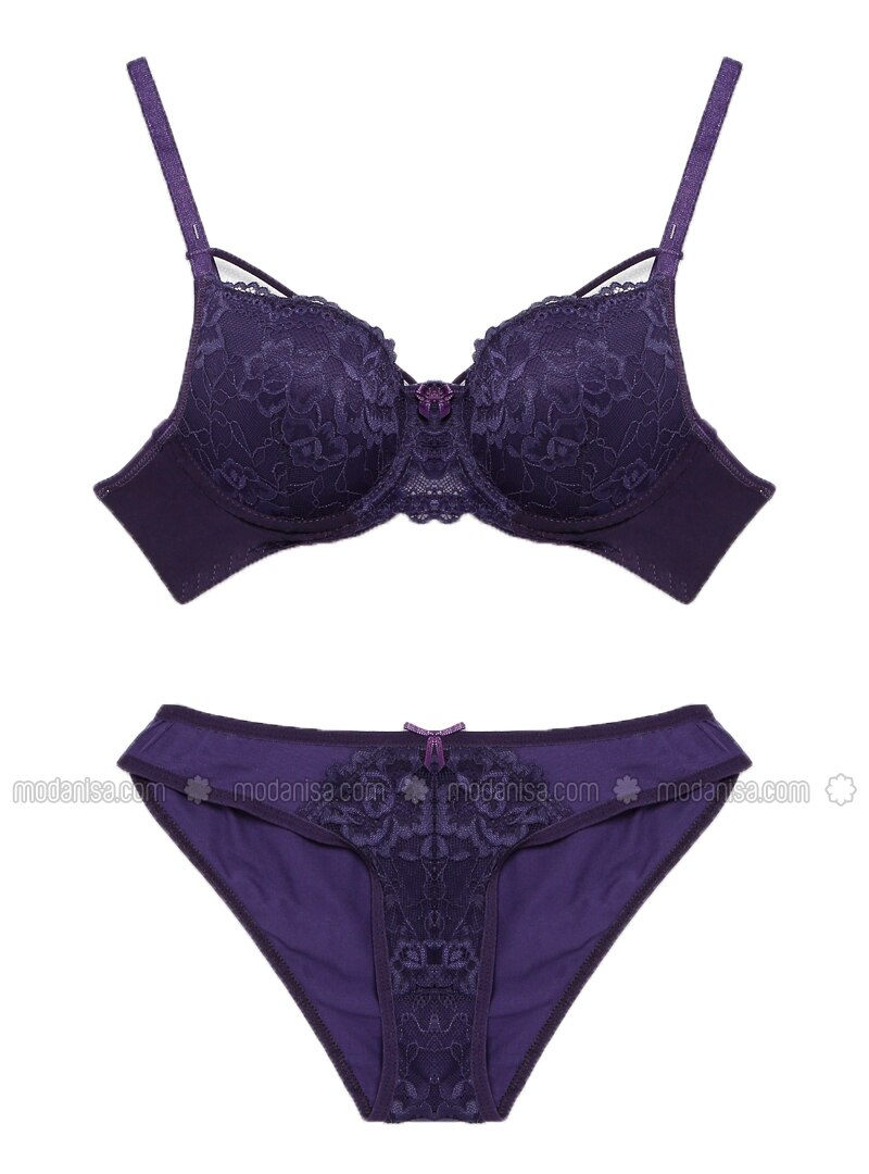 purple bra set