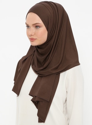 Practical Plain Shawl Brown Instant Scarf