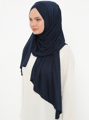 Practical Cross Shawl Navy Blue Instant Scarf