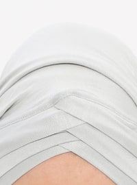 Silver tone - Plain - Pinless - Instant Scarf