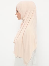 Beige - Plain - Pinless - Instant Scarf
