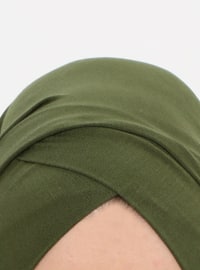 كاكي - من لون واحد - شالات عملية - حجابات جاهزة