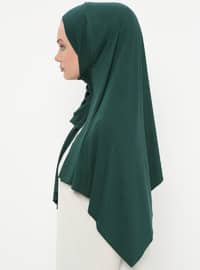 الأخضر الزمردي - من لون واحد - شالات عملية - حجابات جاهزة