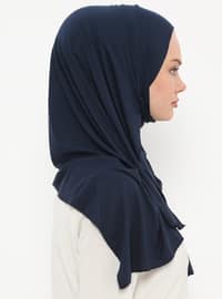 Navy Blue - Plain - Pinless - Instant Scarf