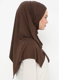 Practical Plain Shawl Brown Instant Scarf
