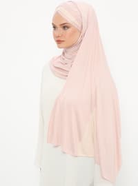 بيج - بودرة - من لون واحد - شالات عملية - حجابات جاهزة