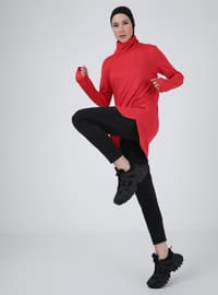 Red - Polo neck - Tracksuit Top