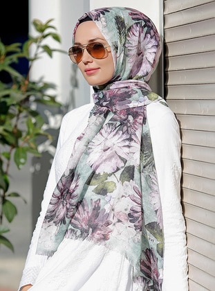 Multi - Floral - Printed - Cotton - Shawl - Şal Evi