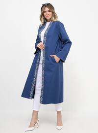 Mavi - Astarsız kumaş - Pamuk - Büyük palto