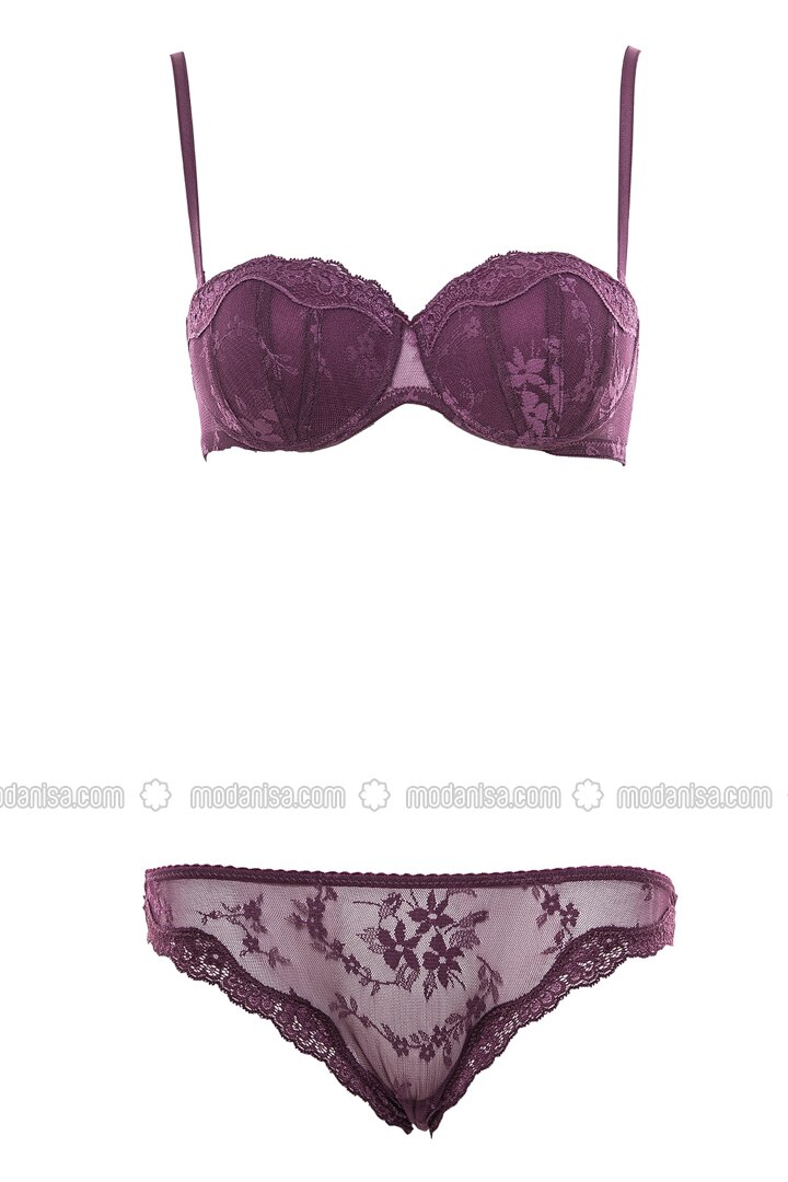 purple bra set