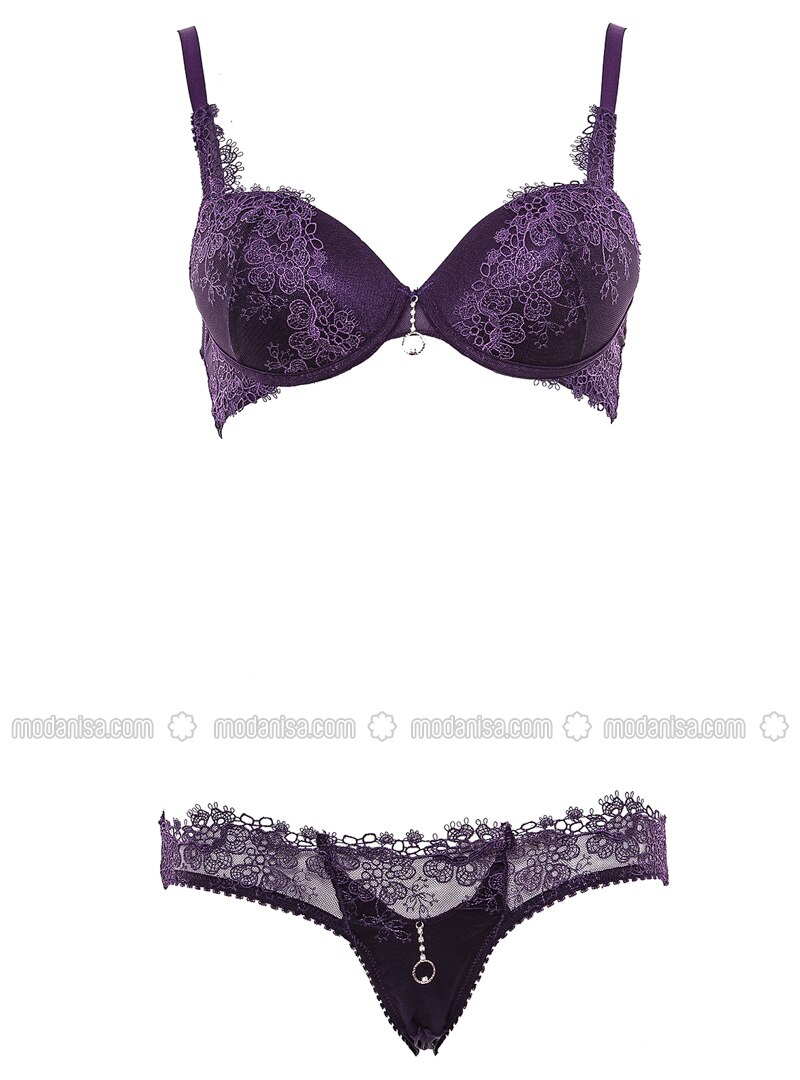 purple bra set