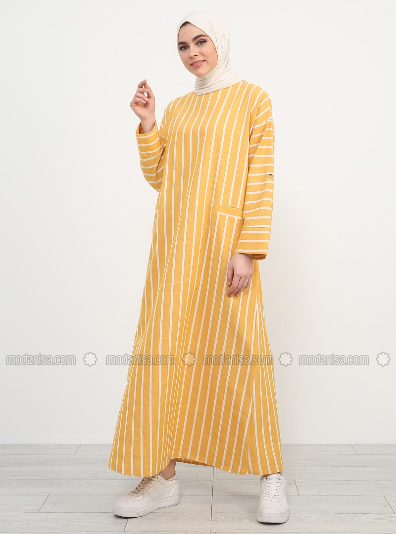 linen mustard dress