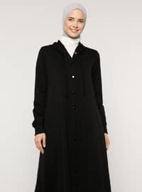 Black - Unlined - Cotton - Topcoat