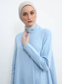 Baby Blue - Polo neck - Unlined - Dress