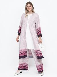 Lila - Çok renkli - Astarsız kumaş - Büyük palto