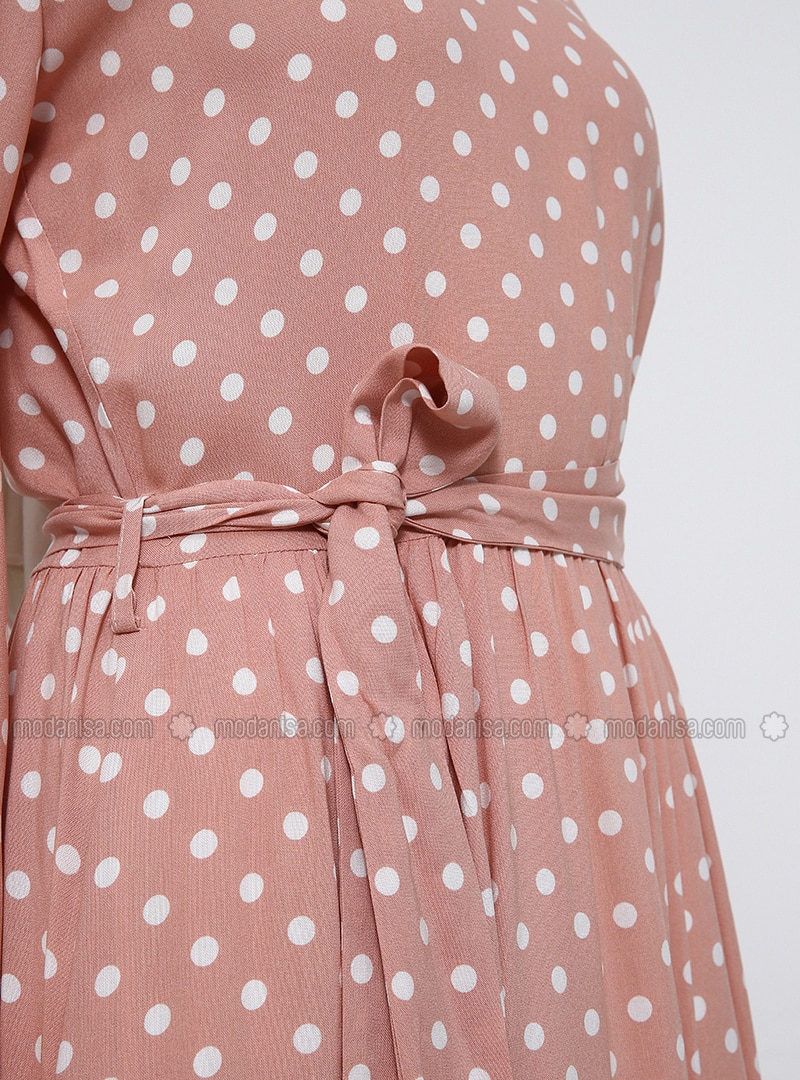 pink dress polka dots
