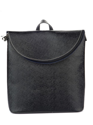 Black - Black - Faux Leather - Cotton - Backpacks - Housebags