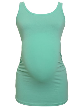 Mint - Cotton - Crew neck - Maternity Blouses Shirts - Luvmabelly