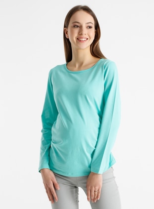 Mint - Crew neck - Maternity Blouses Shirts - Luvmabelly