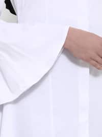 White - Button Collar - Unlined - Cotton - Dress