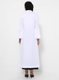 White - Button Collar - Unlined - Cotton - Dress