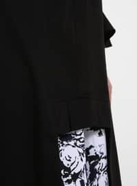 Black - Button Collar - Unlined - Cotton - Dress