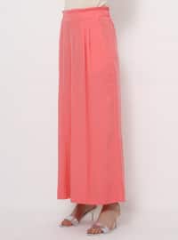 Coral - Unlined - Cotton - Skirt