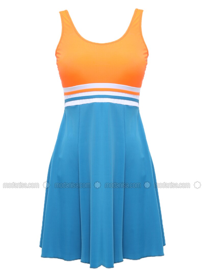 navy blue orange dress