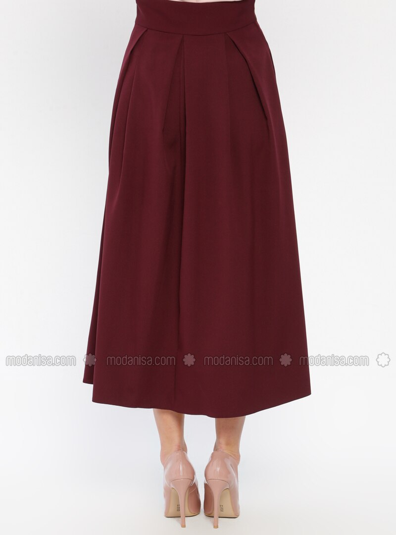 maroon a line skirt