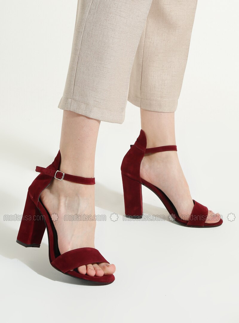 maroon high heels