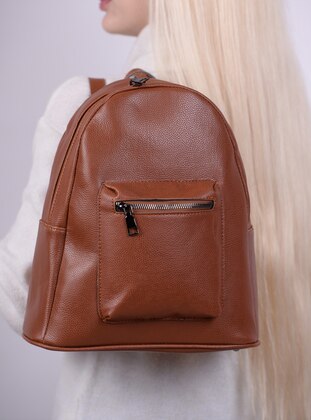 Tan - Tan - Faux Leather -  - Backpacks - Housebags