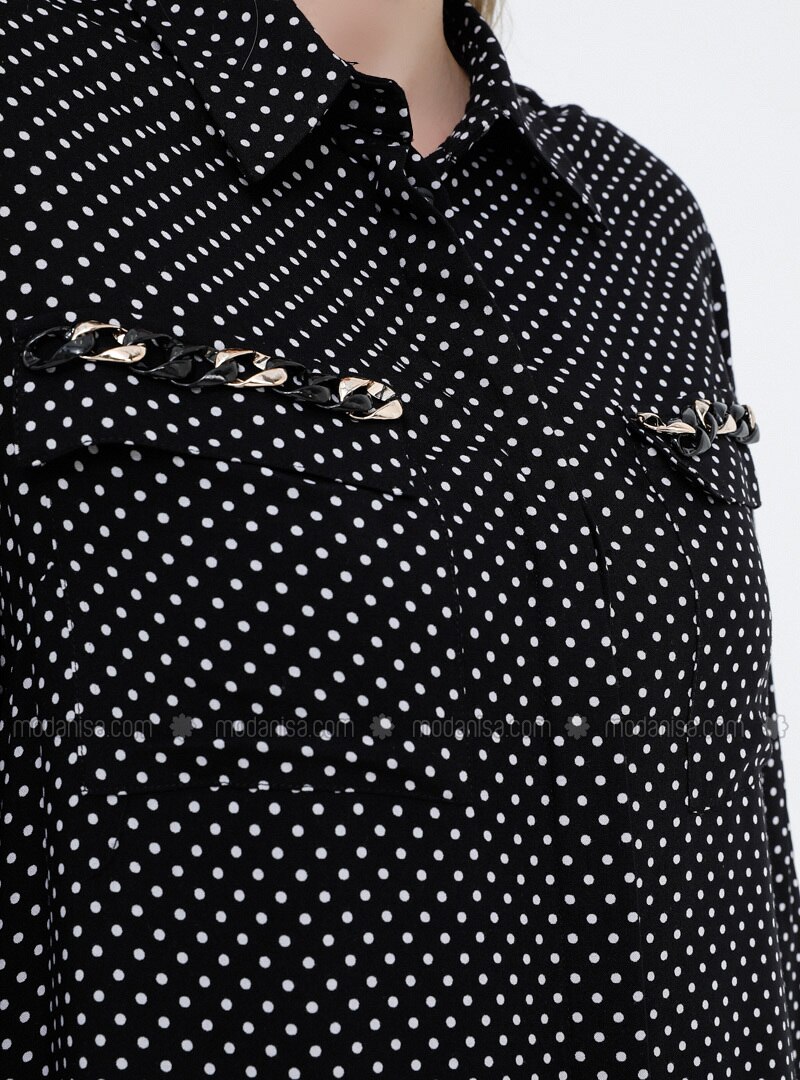 black and white polka dot shirt plus size