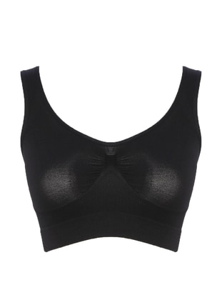 Seamless Thick Straps Bustier Black