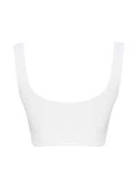 Seamless Thick Straps Bustier White