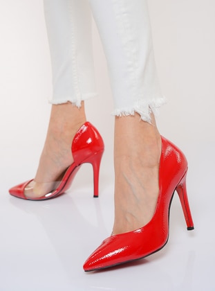 Red - High Heel - Shoes - Shoestime
