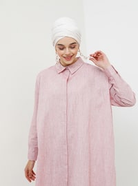 Red - Point Collar - Cotton - Tunic