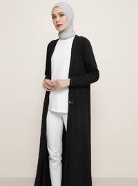 Black - Unlined - Cotton - Topcoat