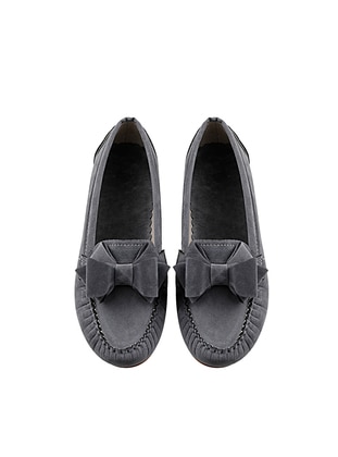 Gray - Flat - Flat Shoes - Renkli Butik