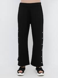 Black - Cotton - Plus Size Pants