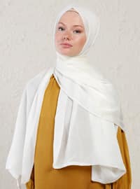 أبيض - بوجه مزدوج - من لون واحد - شالات - Şal