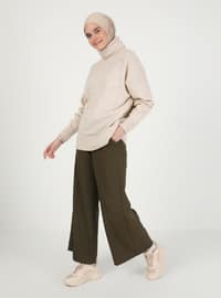 Khaki - Cotton - Pants