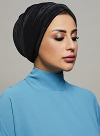 أسود - من لون واحد - حجابات جاهزة - Roza