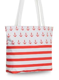 Satchel - Red - White - Beach Bags