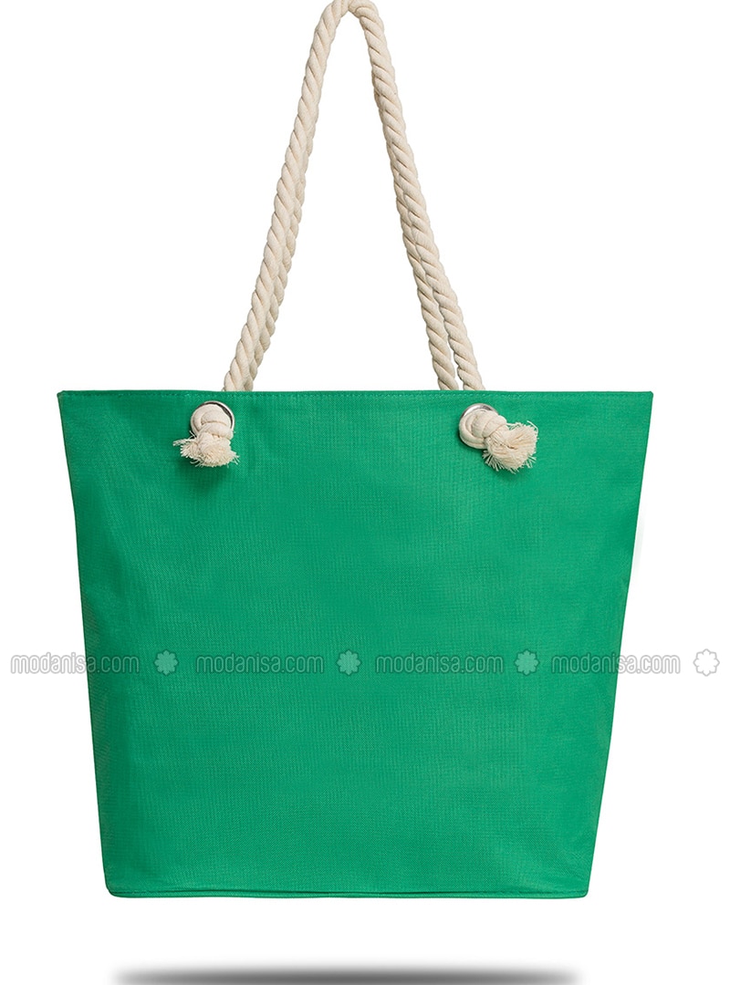 green beach bag
