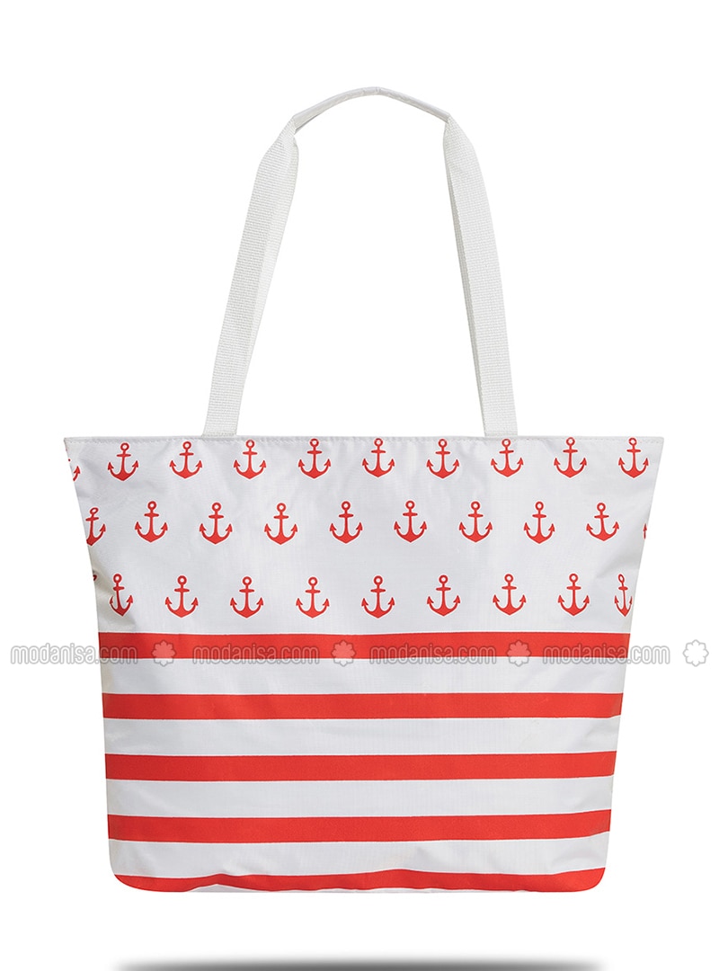Satchel - Red - White - Beach Bags