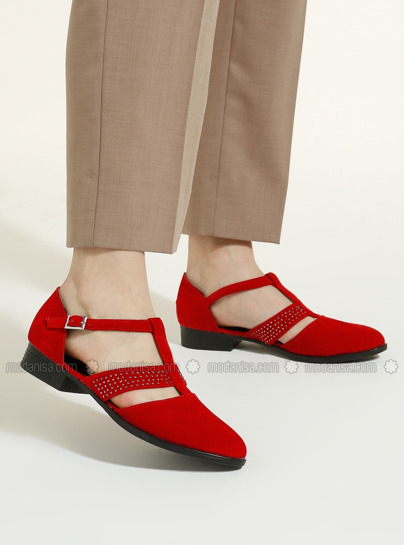 Red - Flat - Casual - Flat Shoes