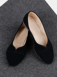 Flat Shoes Black Velvet