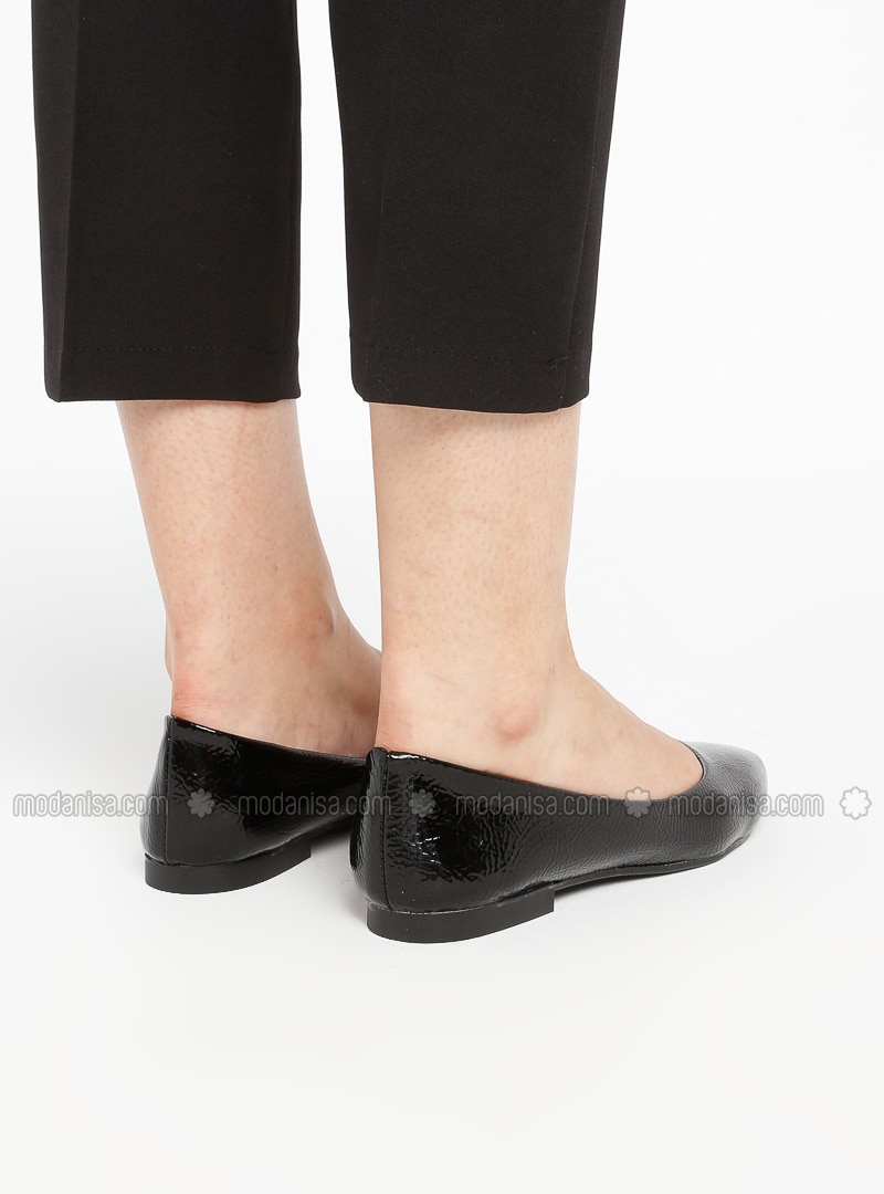 flat black going out shoes
