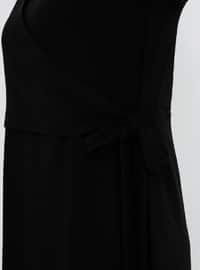 Black - Fully Lined - Crew neck - Plus Size Dress